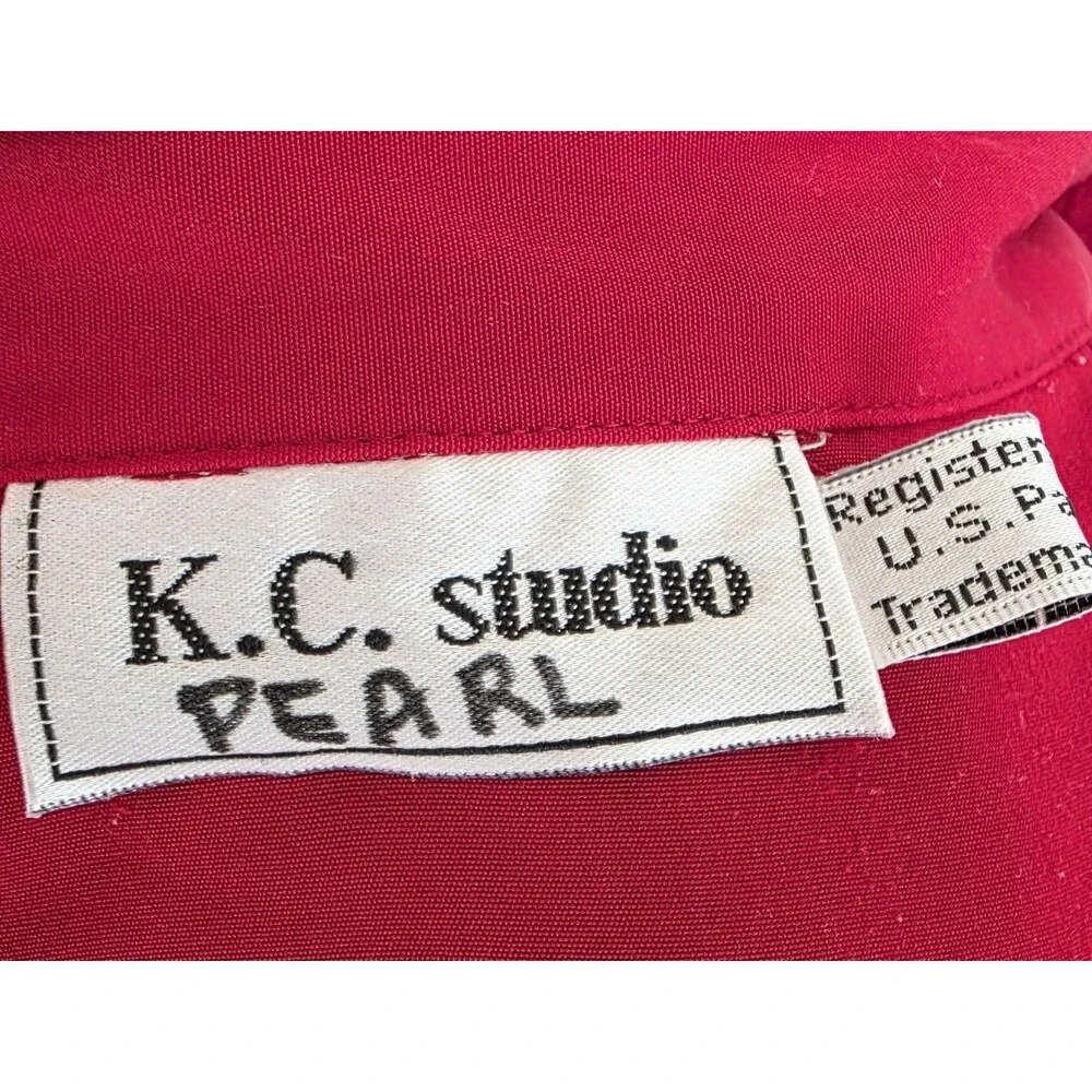 K.C. Studio Pearl Women’s 6P Red 2 Piece Pants Shirt Set Vintage Style